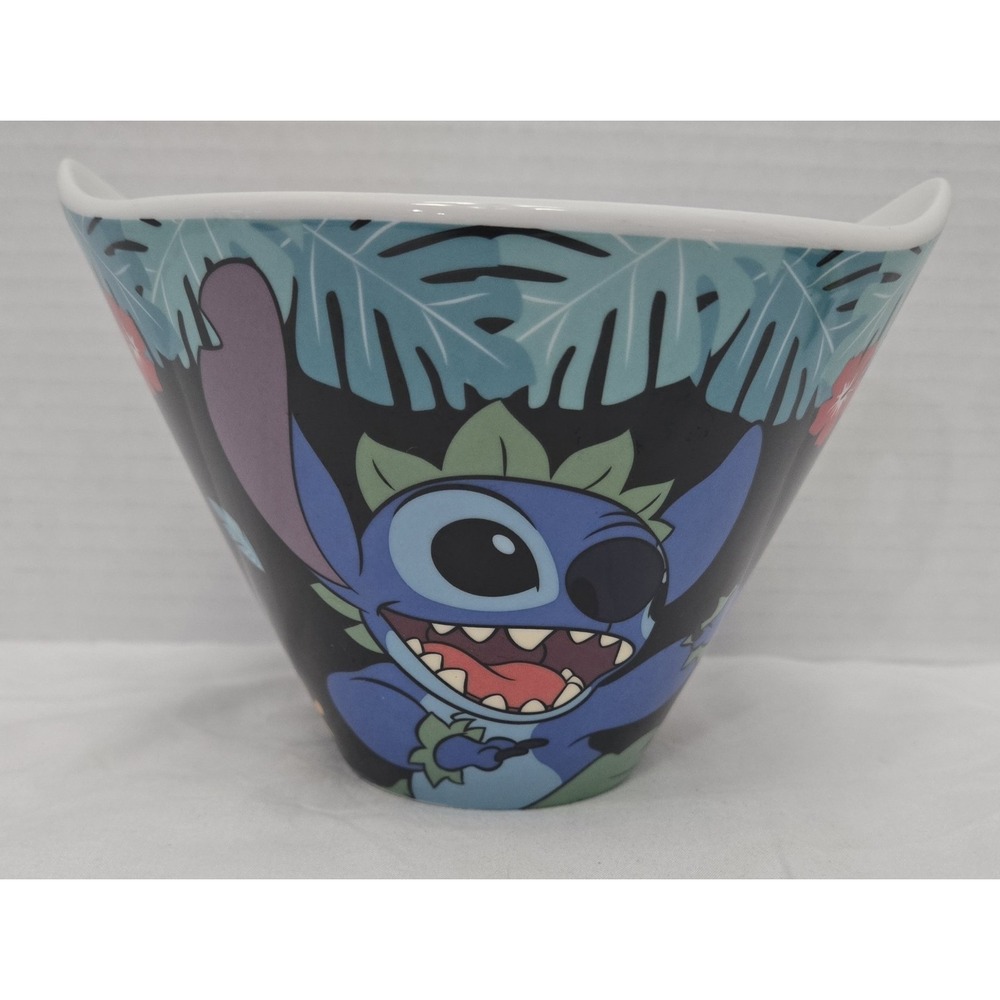 Vintage Disney Lilo & Stitch Ceramic Hawaiian Hula Stitch Ramen Noodle Bowl 4.5"